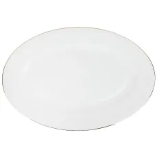 Блюдо Prime 31*20,5*2,7 см с золотой окантовкой (фарфор)