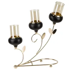 Подсвечник декоративный (без свечи) 27*13*38,5 см (металл, стекло)