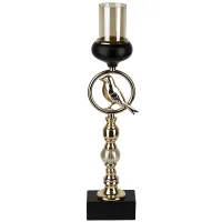 Подсвечник декоративный (без свечи) 10*7*35 см (металл, стекло)