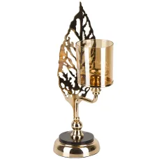 Подсвечник декоративный (без свечи) 17*12*38,5 см (металл, стекло)