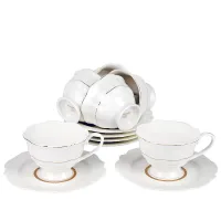 Фарфоровый чайный набор 12 предметов White Chic (6 персон) v=190 мл