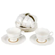 Фарфоровый кофейный набор 12 предметов White Chic (6 персон) v=90 мл