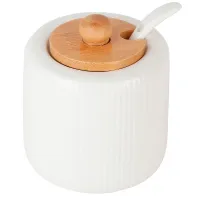 Сахарница с ложкой Naturel 8*8*9 см v=220 мл