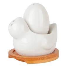 Набор для специй солонка/перечница на бамбуковой подставке Naturel 10*10*10 см