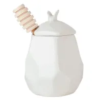 Медовница с ложкой Naturel 9*9*13 см v=370 мл