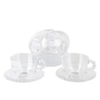 Стеклянный чайный набор 12 предметов Gocciolina (6 персон) v=220 мл