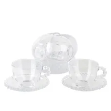 Стеклянный чайный набор 12 предметов Gocciolina (6 персон) v=220 мл