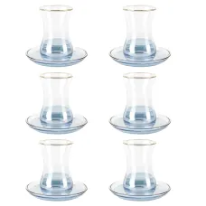 Набор восточных стаканов с блюдцами для чая 12 предметов Армуды v=125 мл (стекло)