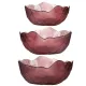 Салатник, набор 3 штуки Frost Stripe (розовый) d=12,5/15,5/19 см (стекло)