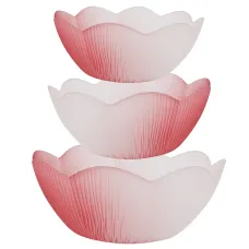 Салатник, набор 3 штуки Frost (розовый) d=12,5/17/20 см (стекло)