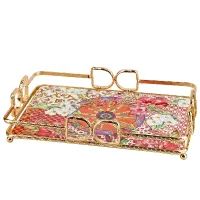 Поднос сервировочный Secret Garden 34.5*23.5*1.3 см (фарфор, металл)