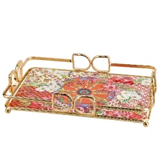 Поднос сервировочный Secret Garden 34.5*23.5*1.3 см (фарфор, металл)