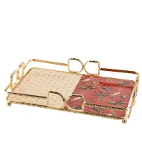 Поднос сервировочный Casablanca 34,5*23,5*1,3 см (фарфор, металл)