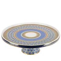 Тортовница на ножке Golden Blue d=31 см h=10 см (фарфор)