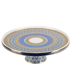 Тортовница на ножке Golden Blue d=31 см h=10 см (фарфор)