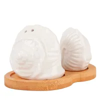 Набор для специй солонка/перечница на бамбуковой подставке Naturel 10,5х7х6 см