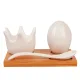 Набор на подставке: подставка для яйца, солонка, ложка Naturel 11,5*8*5 см