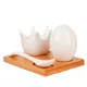 Набор на подставке: подставка для яйца, солонка, ложка Naturel 11,5*8*5 см