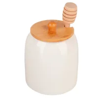 Медовница с ложкой Naturel 9*9*11,5 см v=380 мл