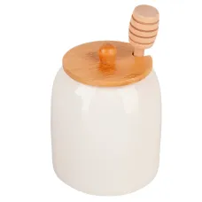 Медовница с ложкой Naturel 9*9*11,5 см v=380 мл