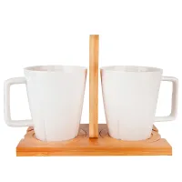 Набор из 2 кружек на подставке Naturel 20*11,5*15,5 см v=360 мл