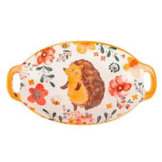 Блюдо с ручками Kawaii Forest. Hedgehog 27*16*4 см v=450 мл (фарфор)