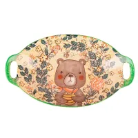 Блюдо с ручками Kawaii Forest. Bear 27*16*4 см v=450 мл (фарфор)