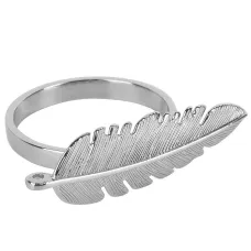 Кольцо для салфеток Перо (серебро) 5,5х2х4 см
