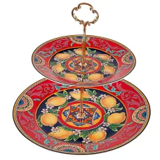 Фруктовница 2-х ярусная Fruttissimo d=27/19 см h=24,5 см (фарфор)