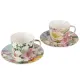 Фарфоровый чайный набор 4 предмета Flowers (2 персон) v=220 мл