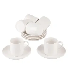 Фарфоровый кофейный набор на 6 персон, 12 предметов, Notele, объем 120 мл