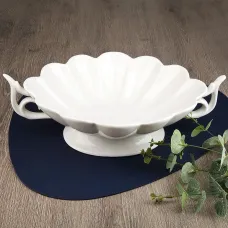 Салатник с ручками на ножке Маршмеллоу 36*24*10,5 см v=1.8 л