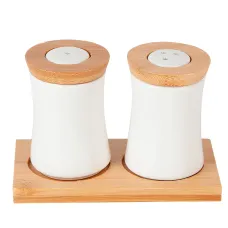 Набор для специй солонка/перечница на бамбуковой подставке Naturel 12,5*6,5*8 см