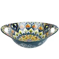 Салатник овальный с ручками Arabesque (зеленый) 22,5х15х6,5 см