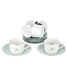 Фарфоровый чайный набор на 6 персон 12 предметов Sensuelle v=220 мл