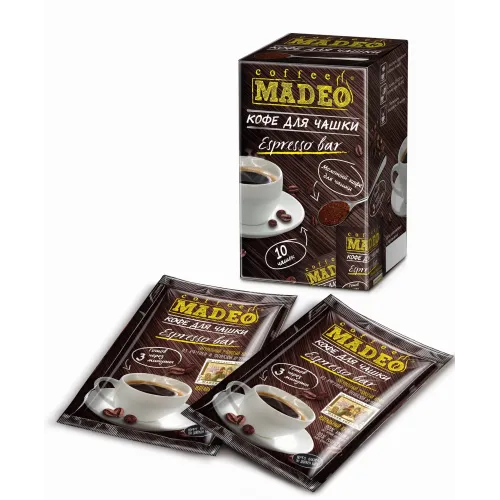 Кофе молотый Madeo espresso bar порционный 10х10гр