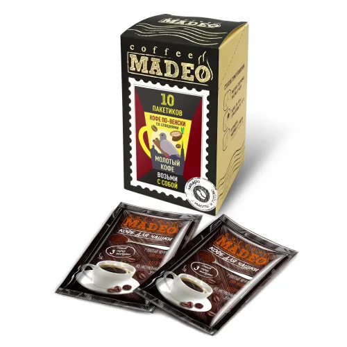 Кофе молотый Madeo По-венски порционный 10x10гр