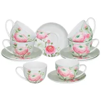 Фарфоровый чайный набор на 6 персон, 12 предметов, Sentiment, 330 мл – Lefard