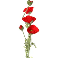 Цветок искусственный мак красный высота=110 см - Lefard
