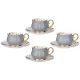 Фарфоровый чайный набор на 4 персоны, 8 предметов, Времена года, 200 мл, серый – Lefard