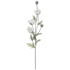 Цветок искусственный мак белый высота=110 см - Lefard