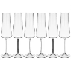 Набор бокалов для шампанского из 6 штук xtra 210 мл высота=26.6 см - Crystalex
