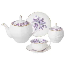 Фарфоровый чайный сервиз на 6 персон 14 предметов lilac - Lefard