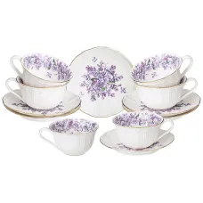 Фарфоровый чайный набор на 6 персон 12 предметов lilac 250 мл - Lefard