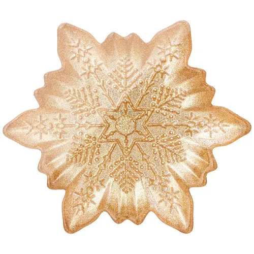 Блюдо snow cristal gold 20 см - АКСАМ