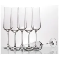 Набор бокалов для шампанского из 6 штук сандра 200 мл высота 25 см - Bohemia Crystal