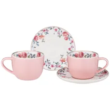 Фарфоровый чайный набор на 2 персоны 4 предмета blossom 250 мл - Lefard
