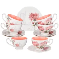 Фарфоровый чайный набор на 6 персон, 12 предметов, Blossom, 240 мл – Lefard