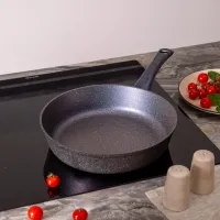 Сковорода глубокая с антипригарным мраморным покрытием серия Granite 28х6,6 см – Agness