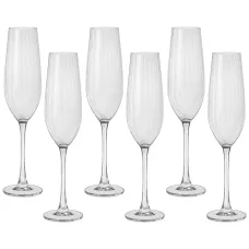 Набор бокалов для шампанского columba optic из 6шт 260 мл - Crystal Bohemia